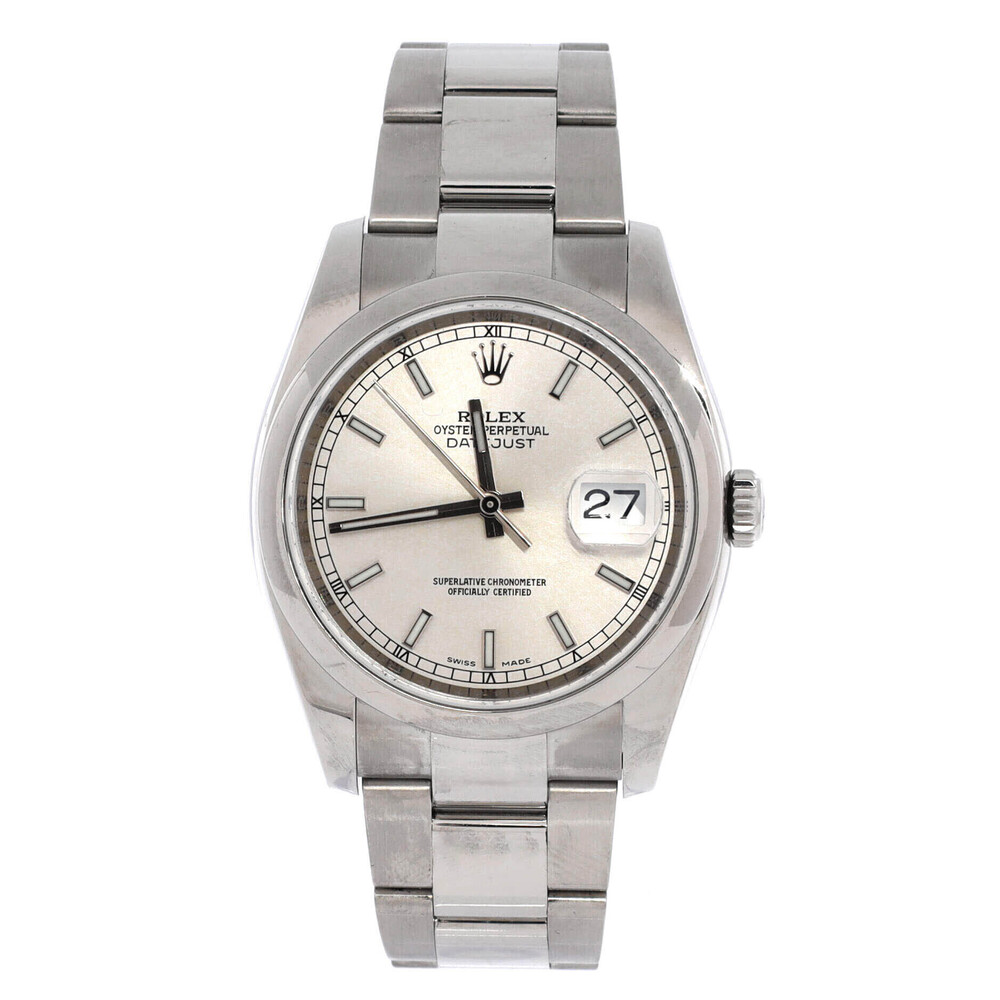 Rolex 36 Oyster Perpetual Datejust Automatic Watch Stainless Steel